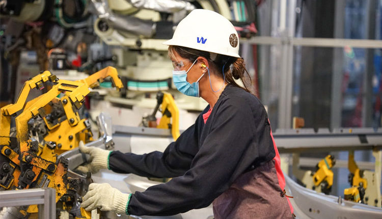 A Toyota employee at one of Toyota's U.S. manufacturing facilities