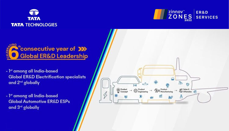 Tata Technologies celebrates 6th consecutive year of Global ER&D Leadership in Zinnov Zones 2022